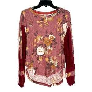 NWT Free People Flower Patch Floral Thermal Top Moroccan Spice Combo XS